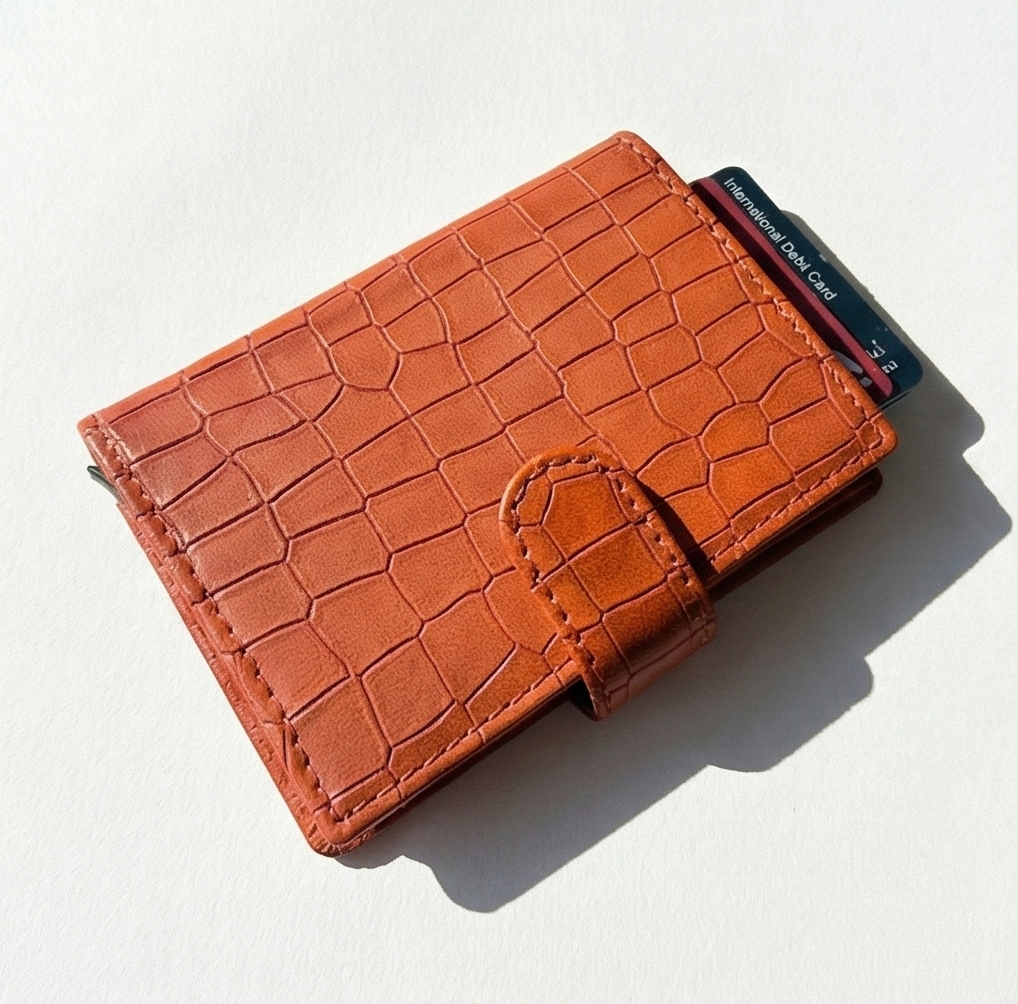 The Card Push Wallet - Tan