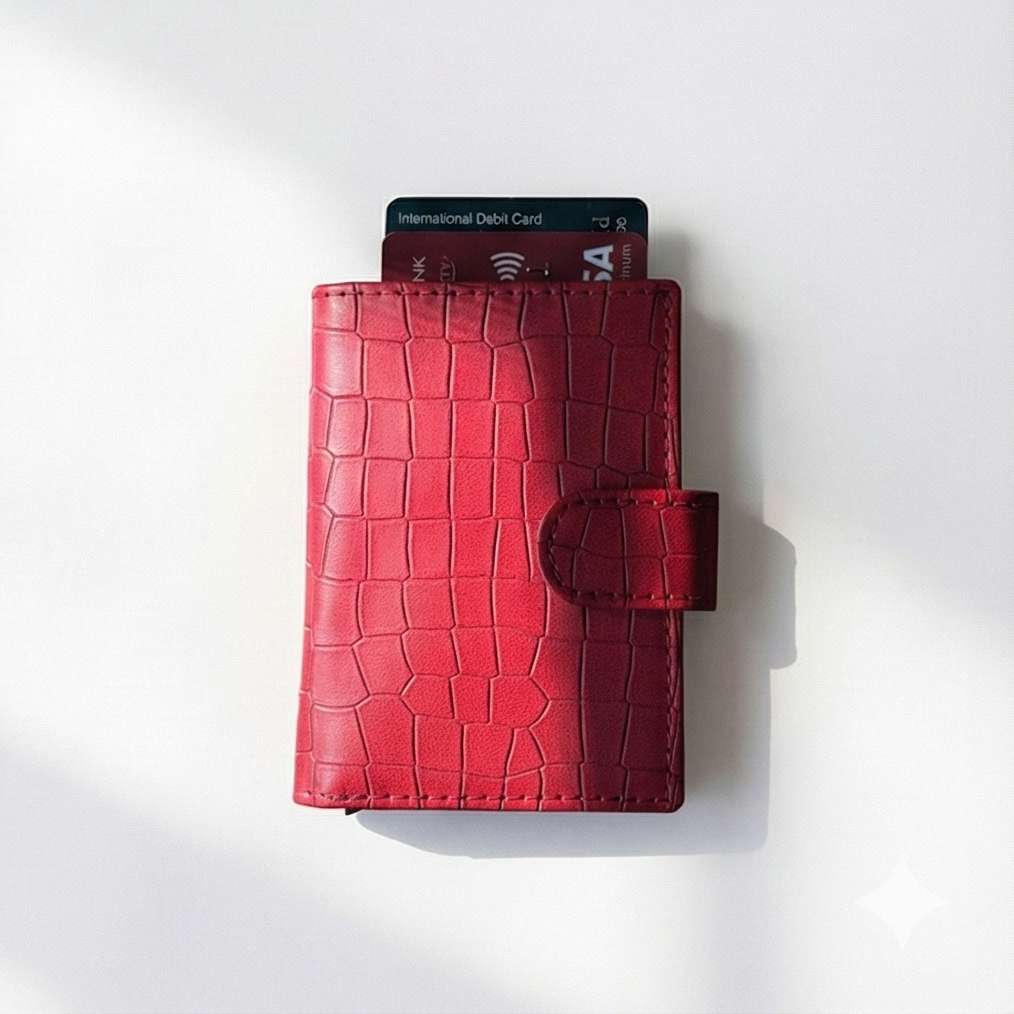 The Card Push Wallet - Red