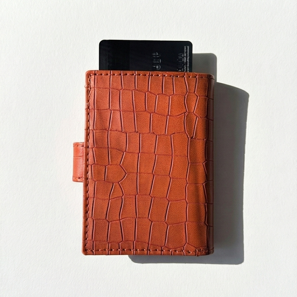 The Card Push Wallet - Tan